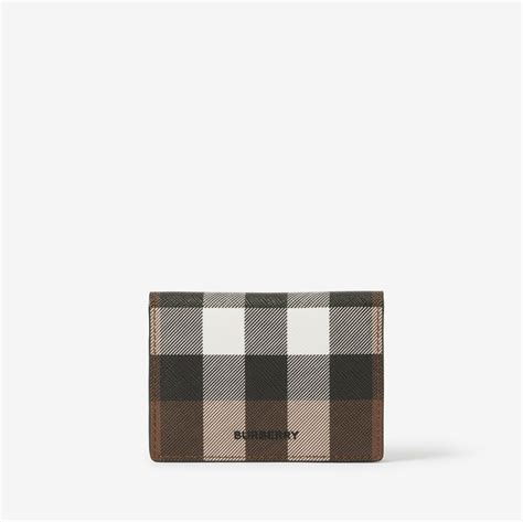 burberry london check and leather card case|Check Card Case in Dark birch brown .